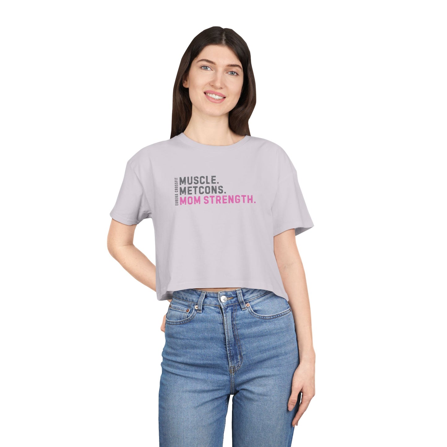 Mom Strength Cropped Tee