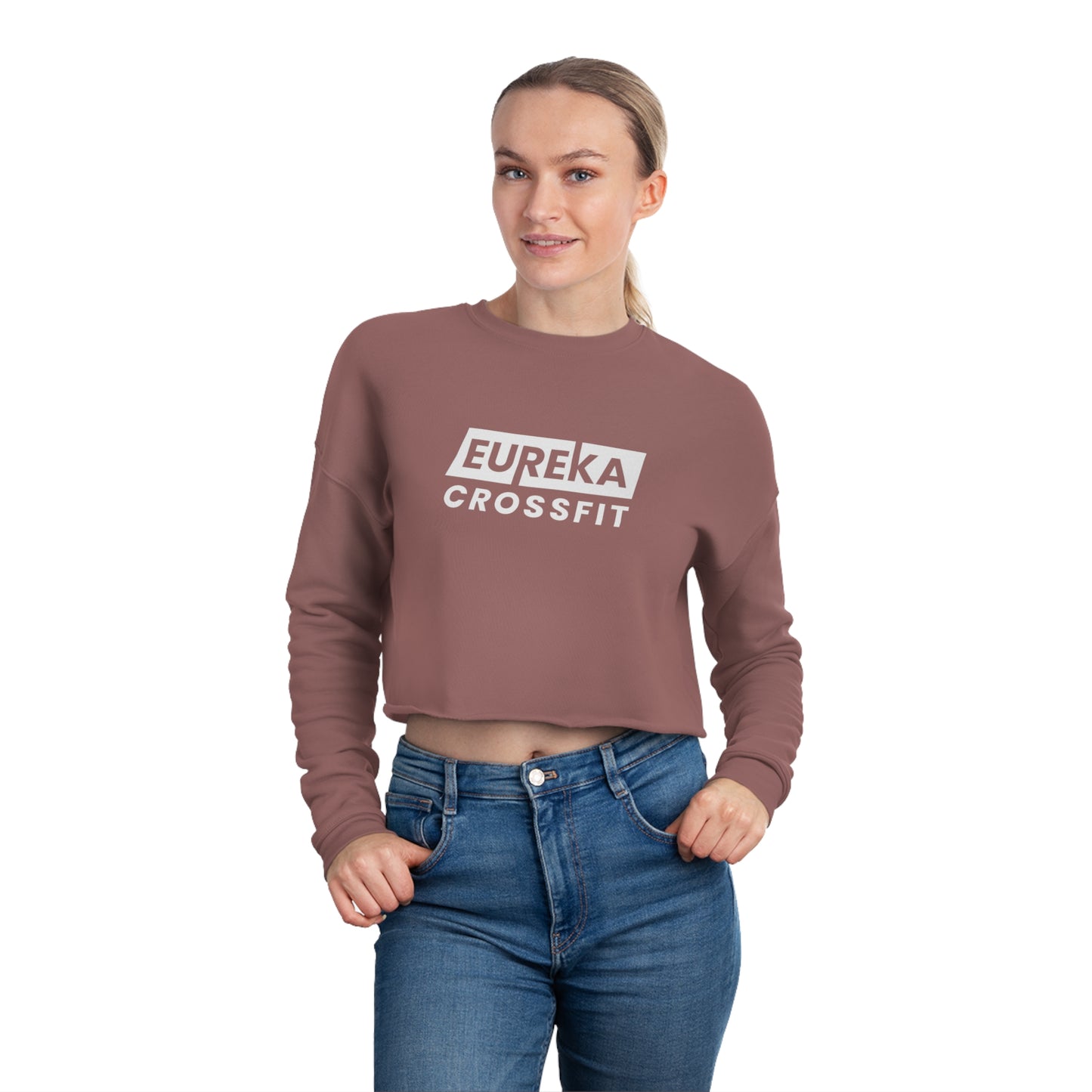 ECF Best Hour White Logo Cropped Sweatshirt