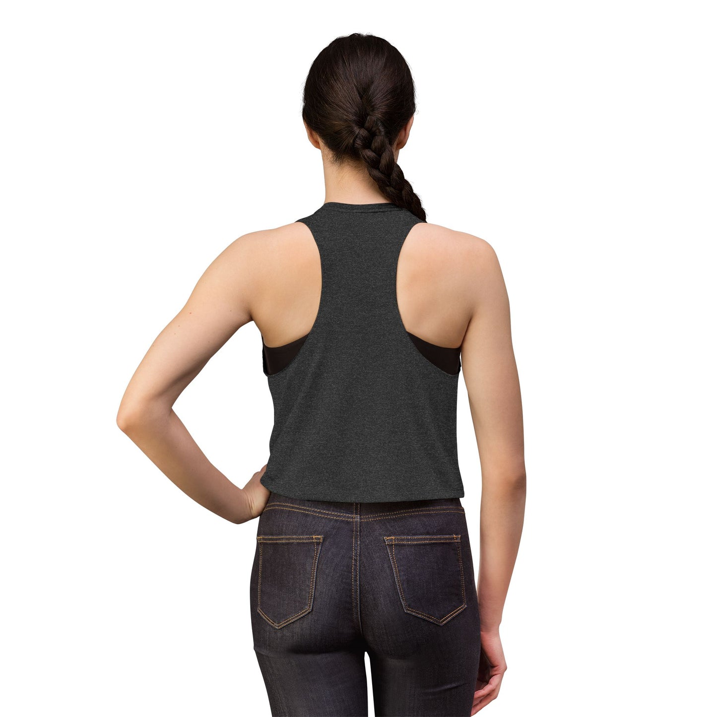 Just Here For The Stickers Crop Top Muscle Tank