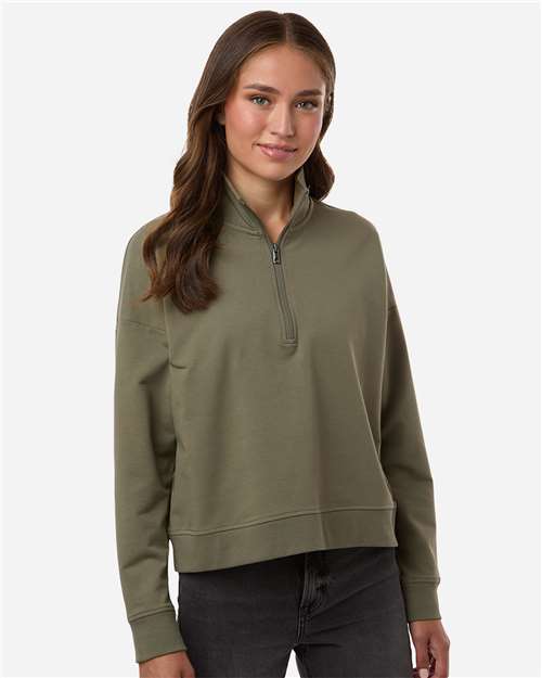 Women's Perform Quarter-Zip, Leather Patch