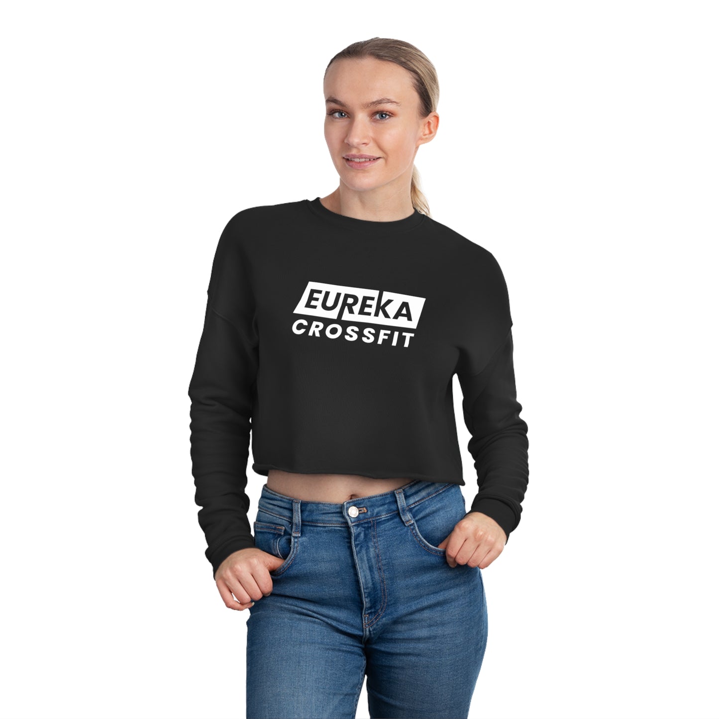 ECF Best Hour White Logo Cropped Sweatshirt