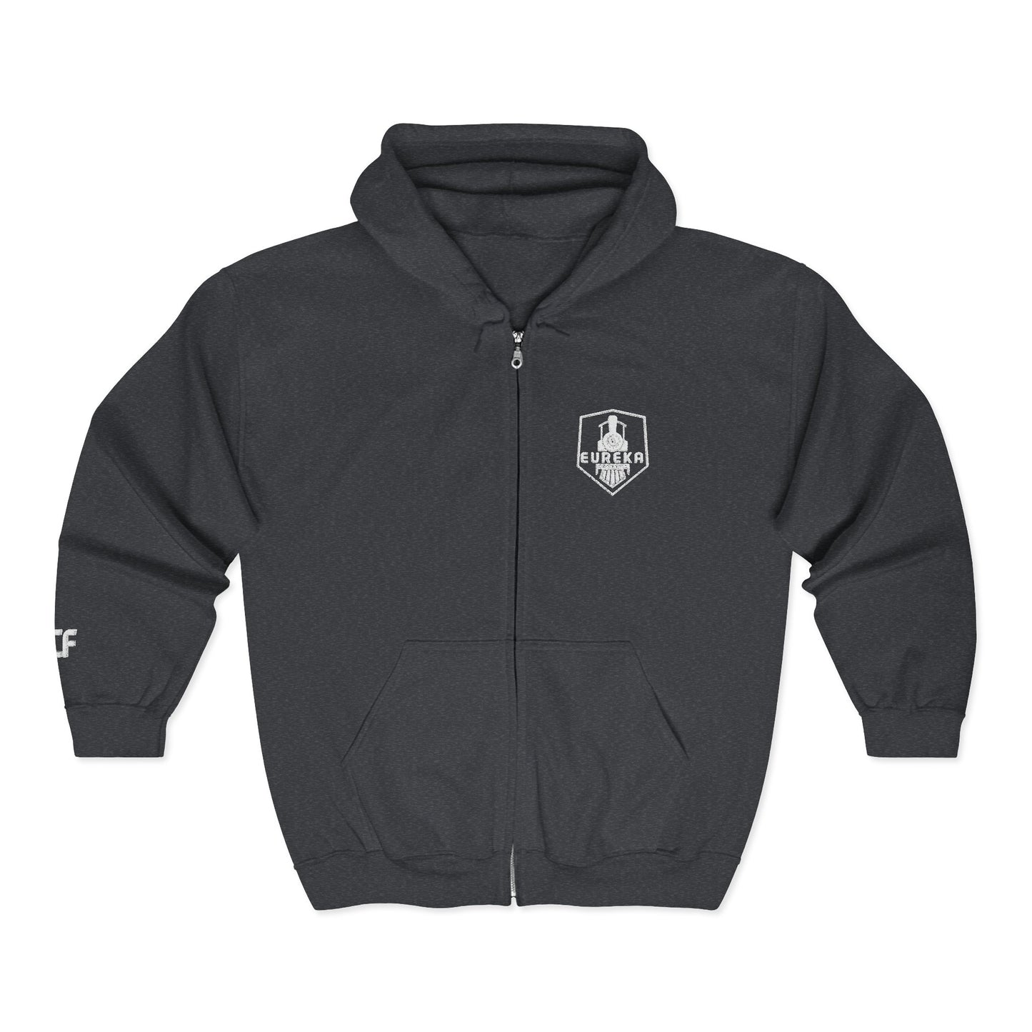 Full Zip Embroidered Train Patch Sweatshirt