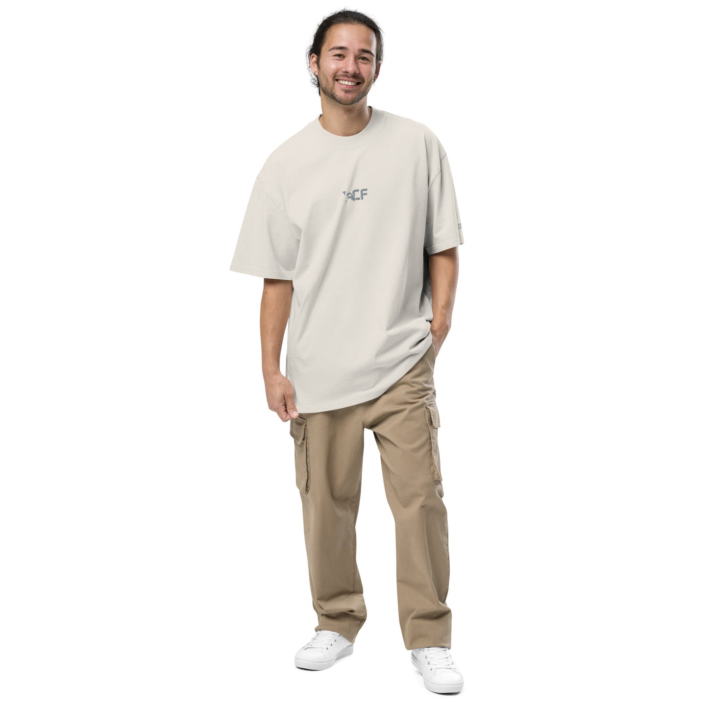 ECF Embroidered Logo Oversized faded t-shirt