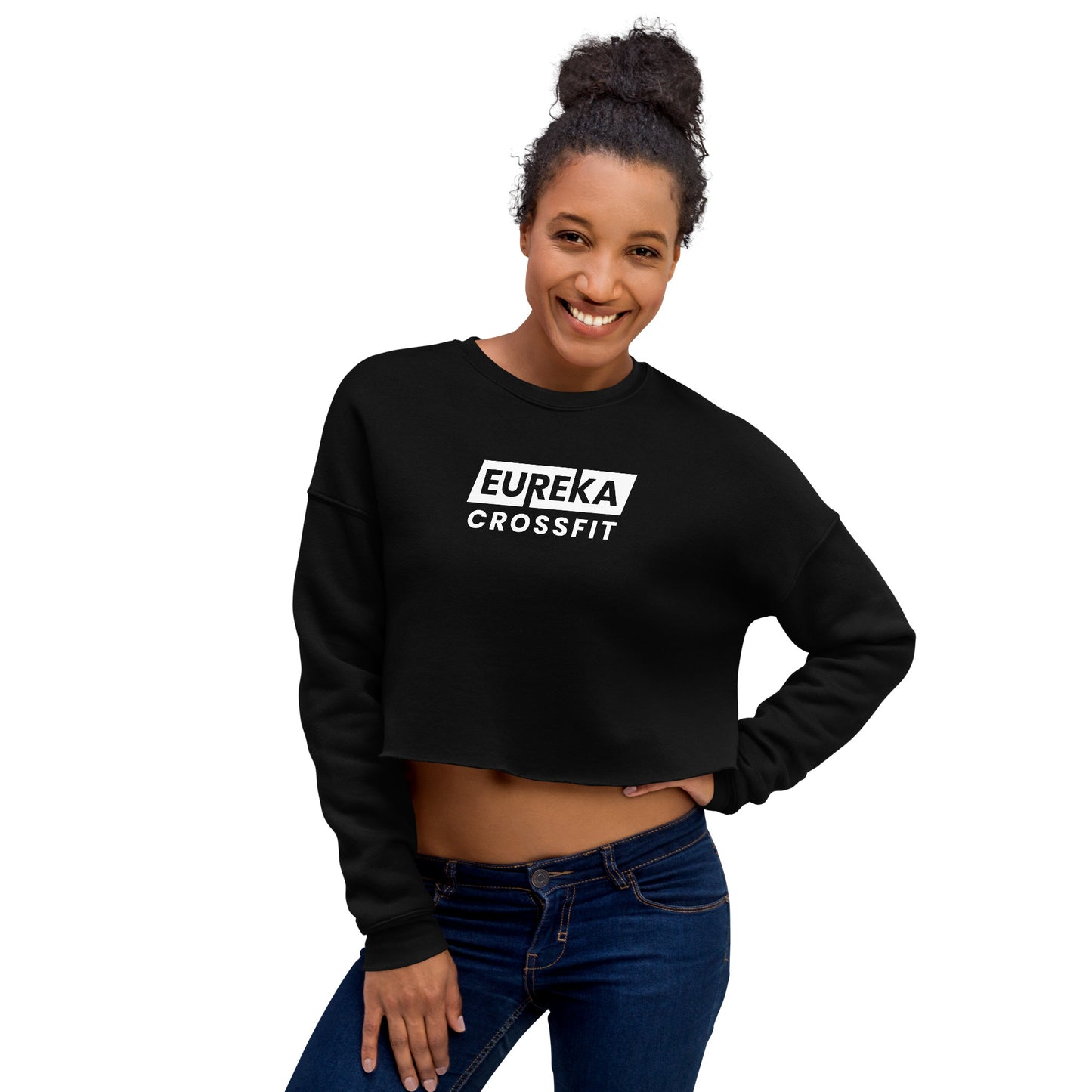 ECF Best Hour White Logo Crop Sweatshirt