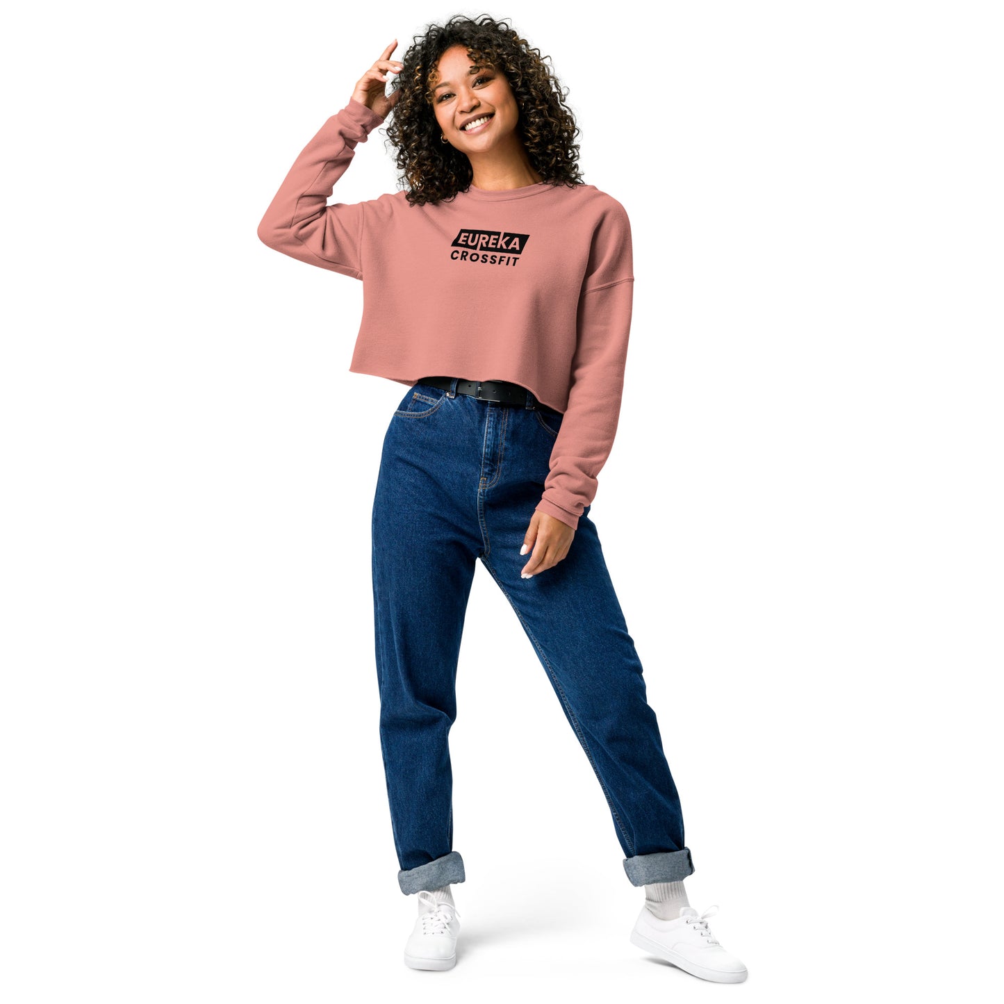 ECF Best Hour Black Logo Crop Sweatshirt